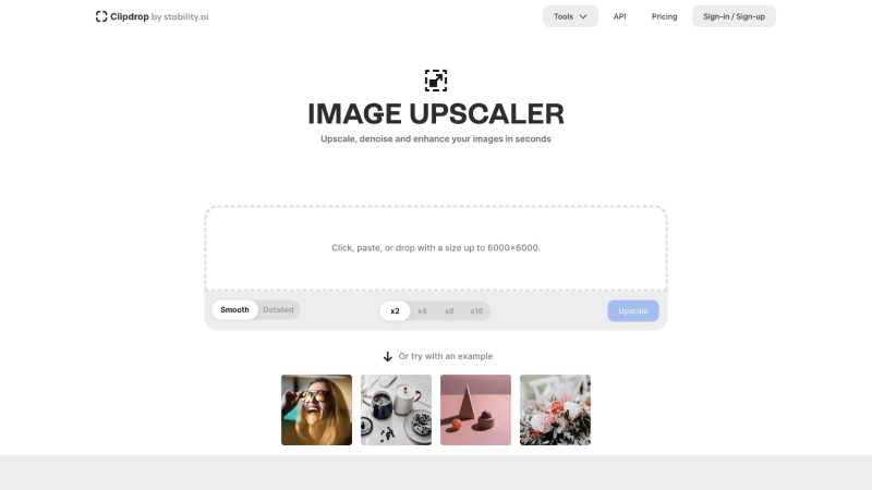 ClipDrop Image Upscaler