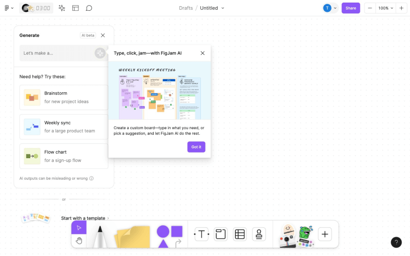 FigJam AI whiteboard