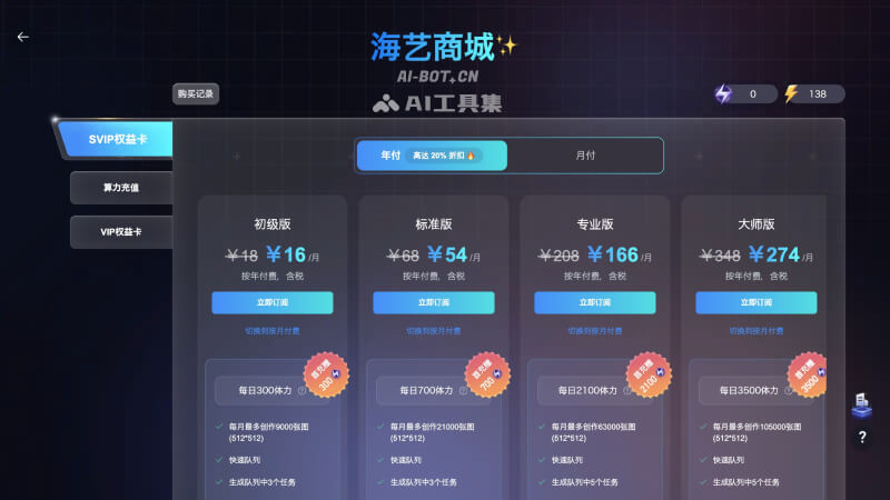 海艺AI价格