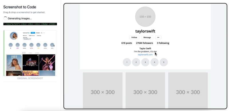 Screenshot to Code