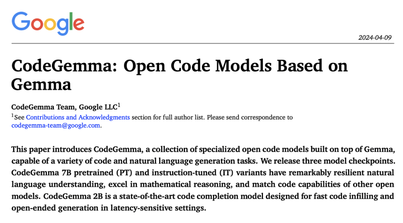 Google CodeGemma